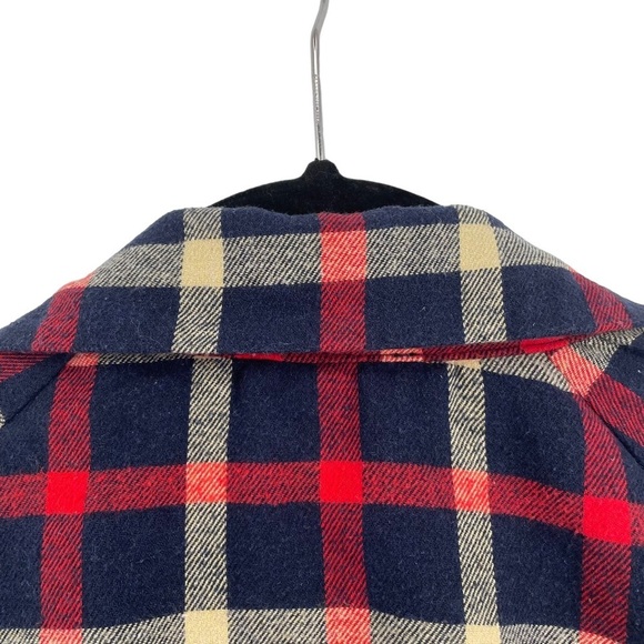 Andrée Plaid Waterfall Open Front Roll Tab Lightweight Cardigan - Sz L - Picture 12 of 13